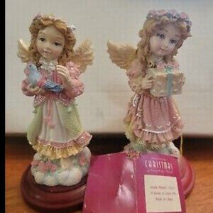 Vtg House Of Lloyd Caring and Giving Angel Figurines Christmas Around the World